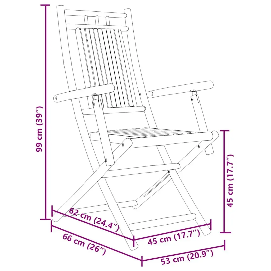 3 Piece Bistro Set Outdoor Garden Furniture Brown Foldable Chairs Table