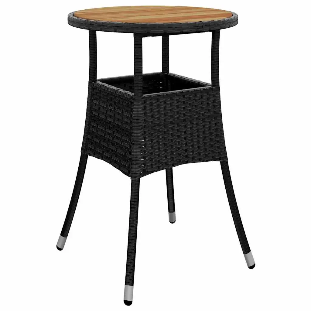 5 Piece Garden Dining Set Outdoor Furniture Al Fresco Dining Black Poly Rattan