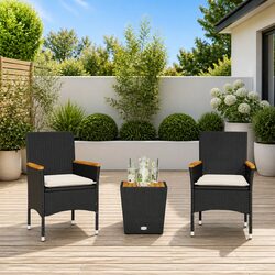 Comfortable Black Bistro Set: 3 Piece Outdoor Furniture