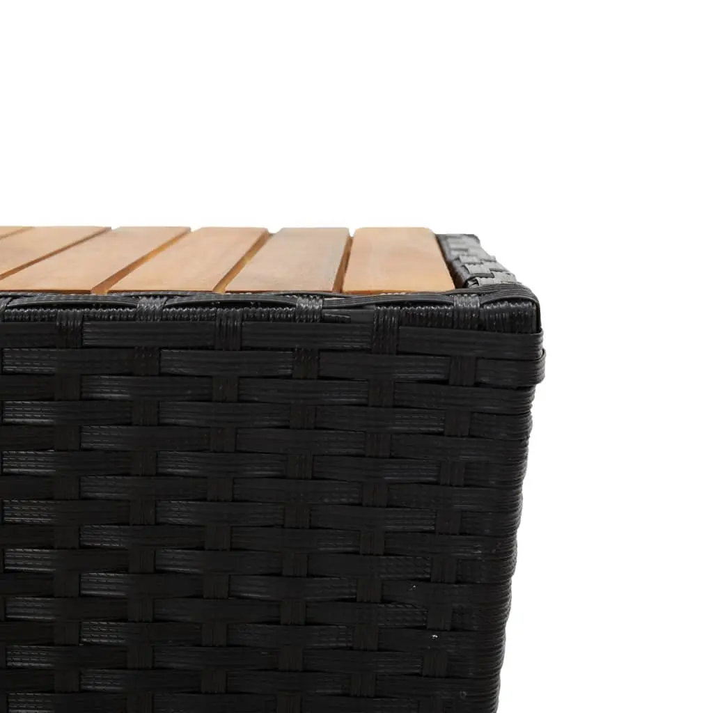 3 Piece Outdoor Bistro Set Black Poly Rattan Garden Furniture