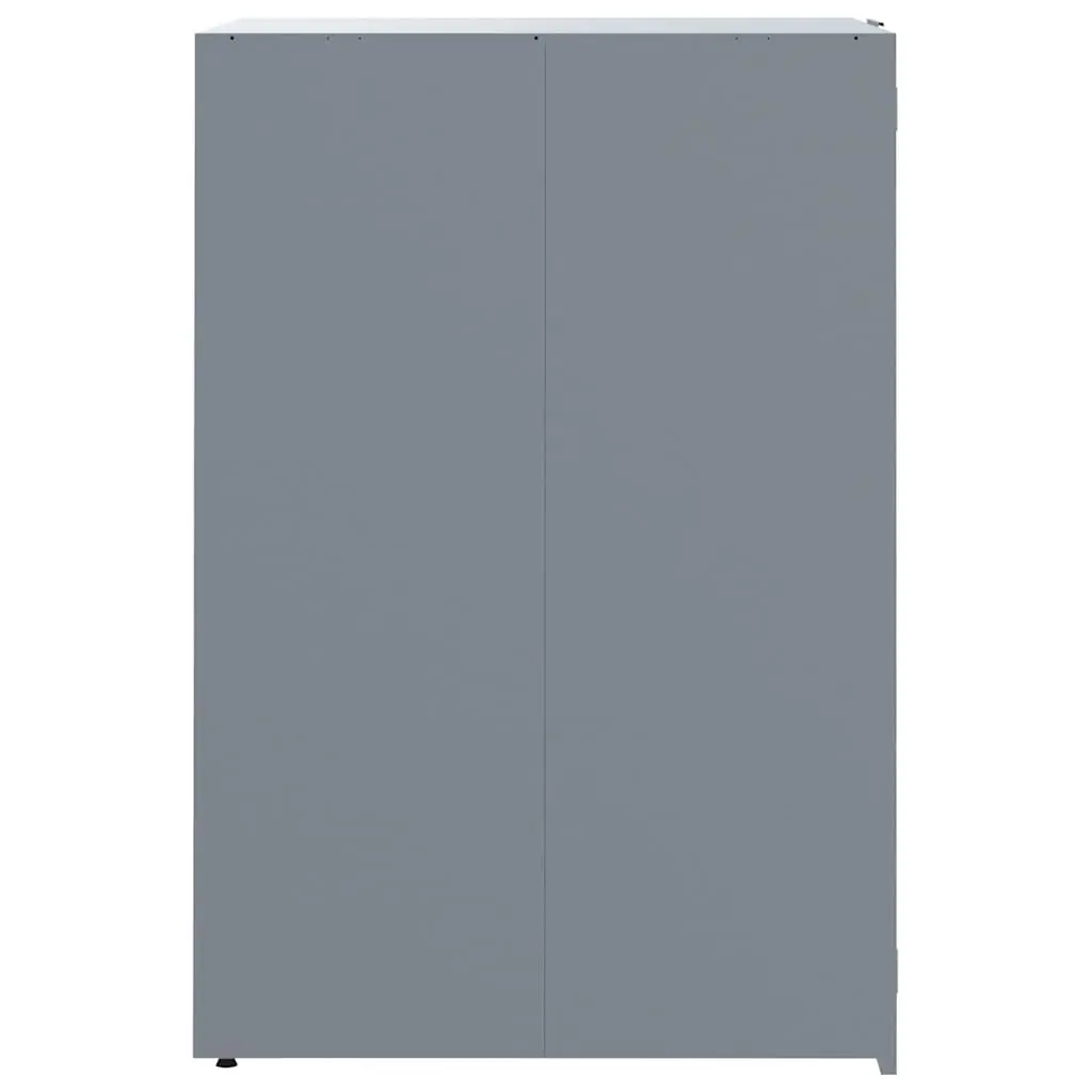 Wheelie Bin Storage Shed for 3 Garbage Bins Outdoor Grey Powder-Coated Steel