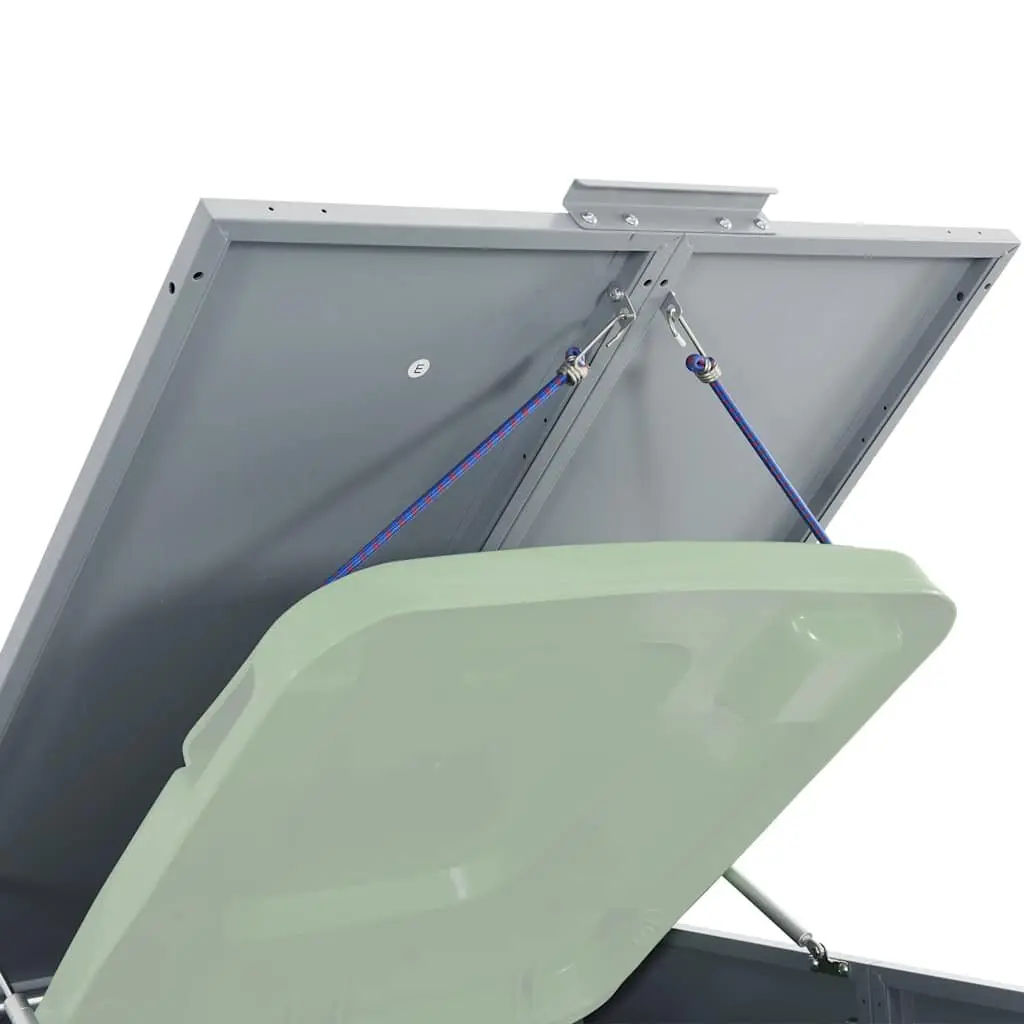 Wheelie Bin Storage Shed for 3 Garbage Bins Outdoor Grey Powder-Coated Steel