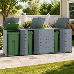 Reliable Grey Wheelie Bin Storage for 5 Bins