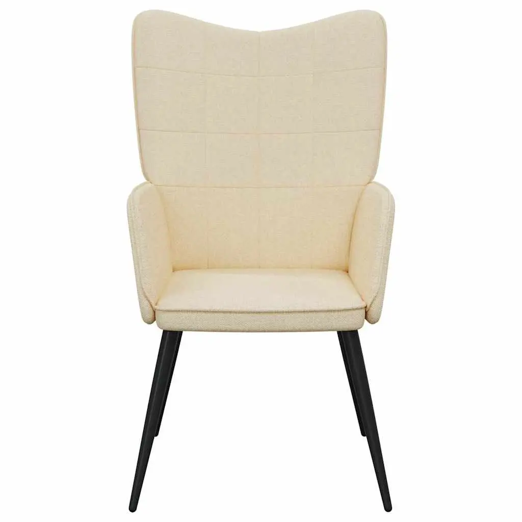 Armchair Relaxing Padded Foam Upholstered Cream Fabric Modern Lounge Chair