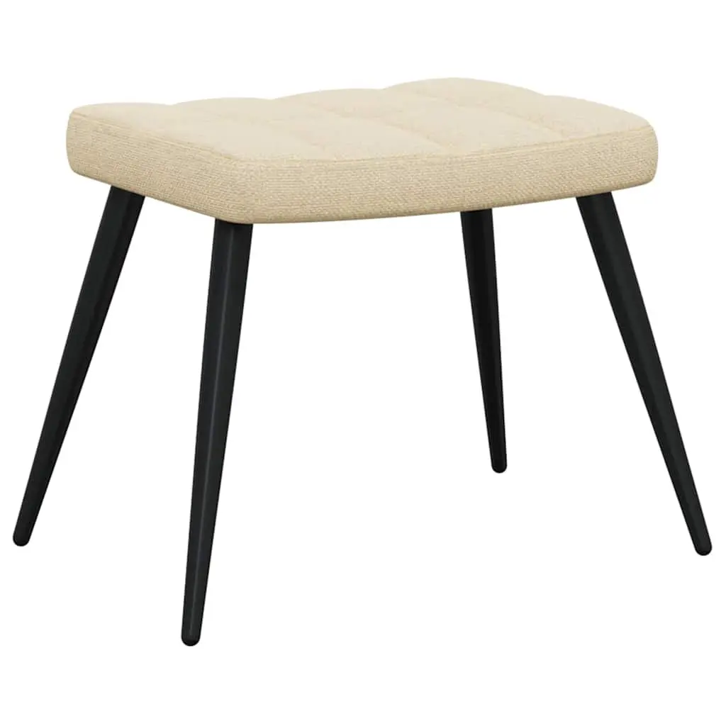 Cream Armchair with Stool