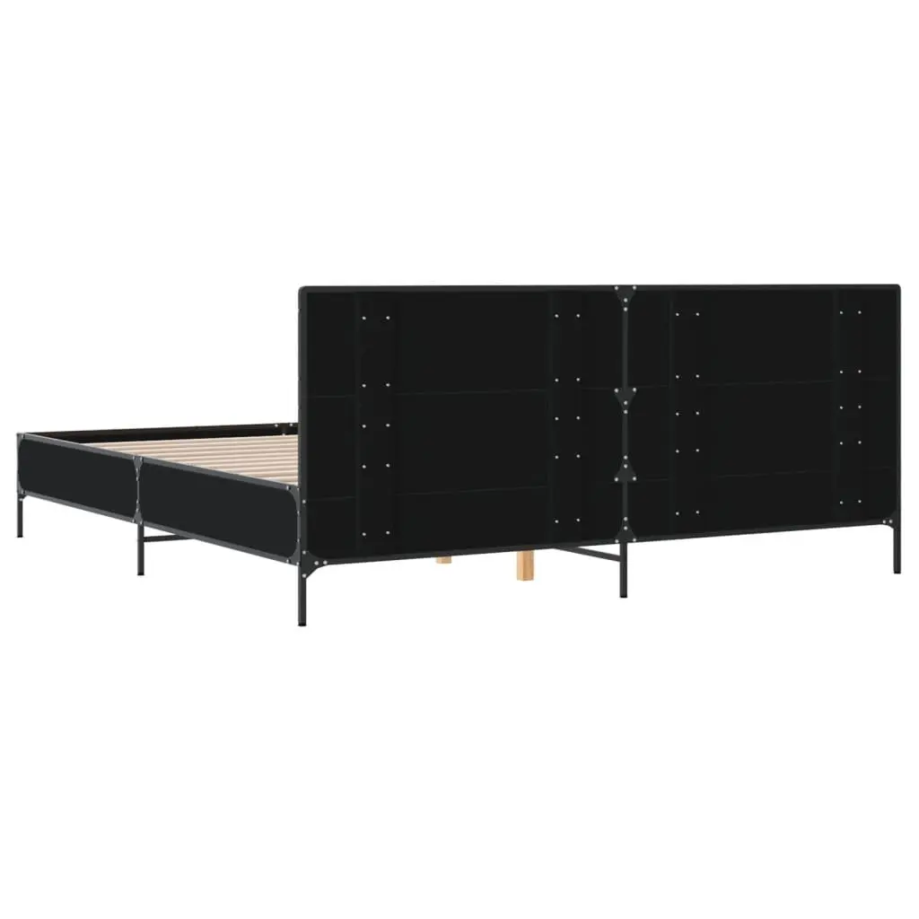 Black King Bed Frame 183x203 cm with Solid Support