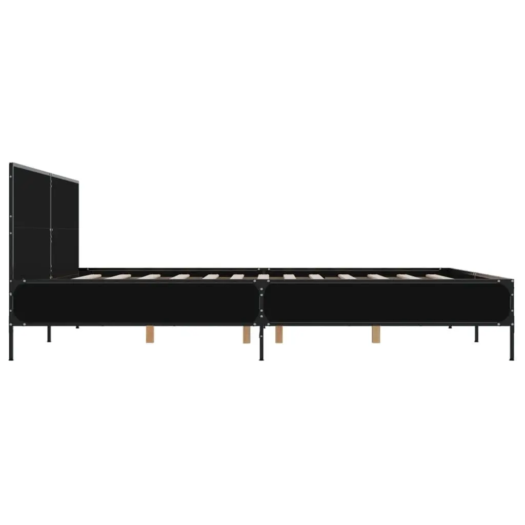 Black King Bed Frame 183x203 cm with Solid Support