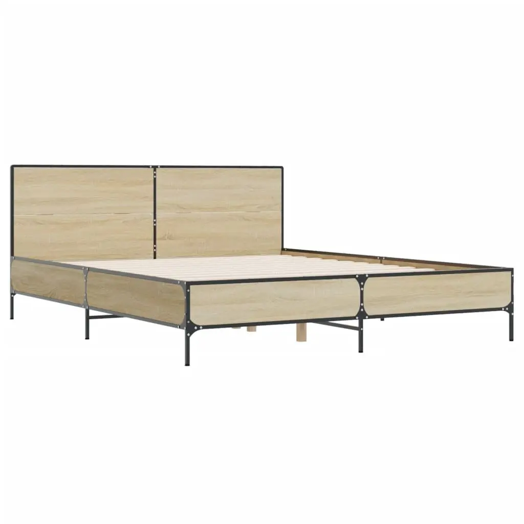 Bed Frame Queen Size 135x190 cm Slatted Base Headboard Bedroom Furniture