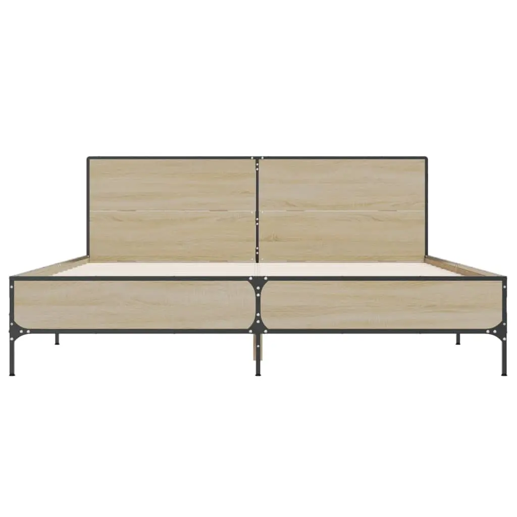 Bed Frame Queen Size 135x190 cm Slatted Base Headboard Bedroom Furniture