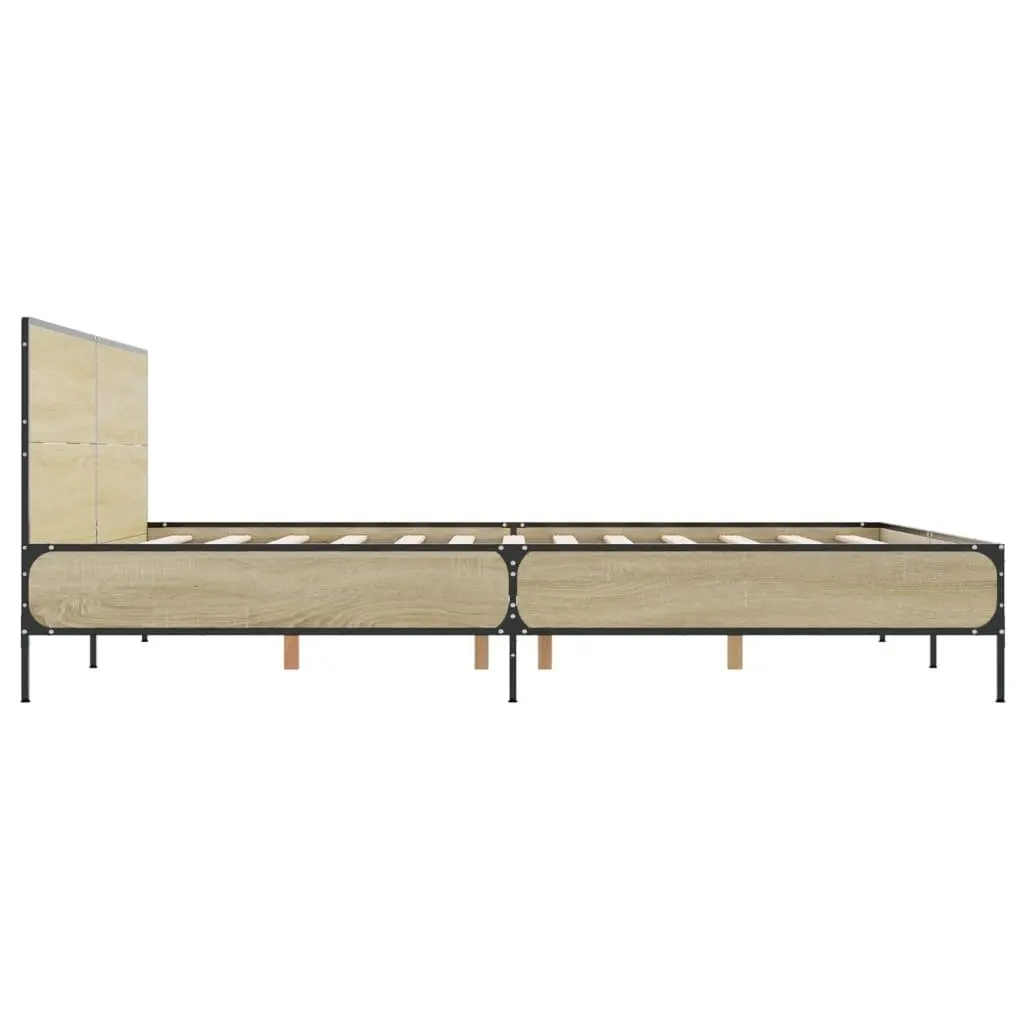 Bed Frame Queen Size 135x190 cm Slatted Base Headboard Bedroom Furniture