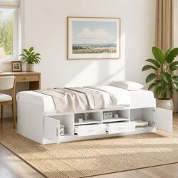 Reliable Daybed with Drawers - White Wooden Frame
