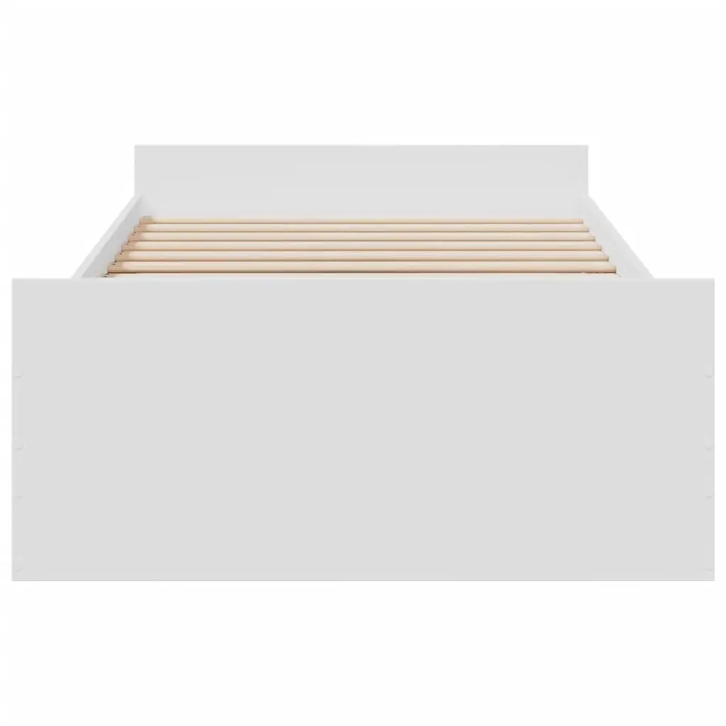 Bed Frame with Storage Drawers 90x190 cm White