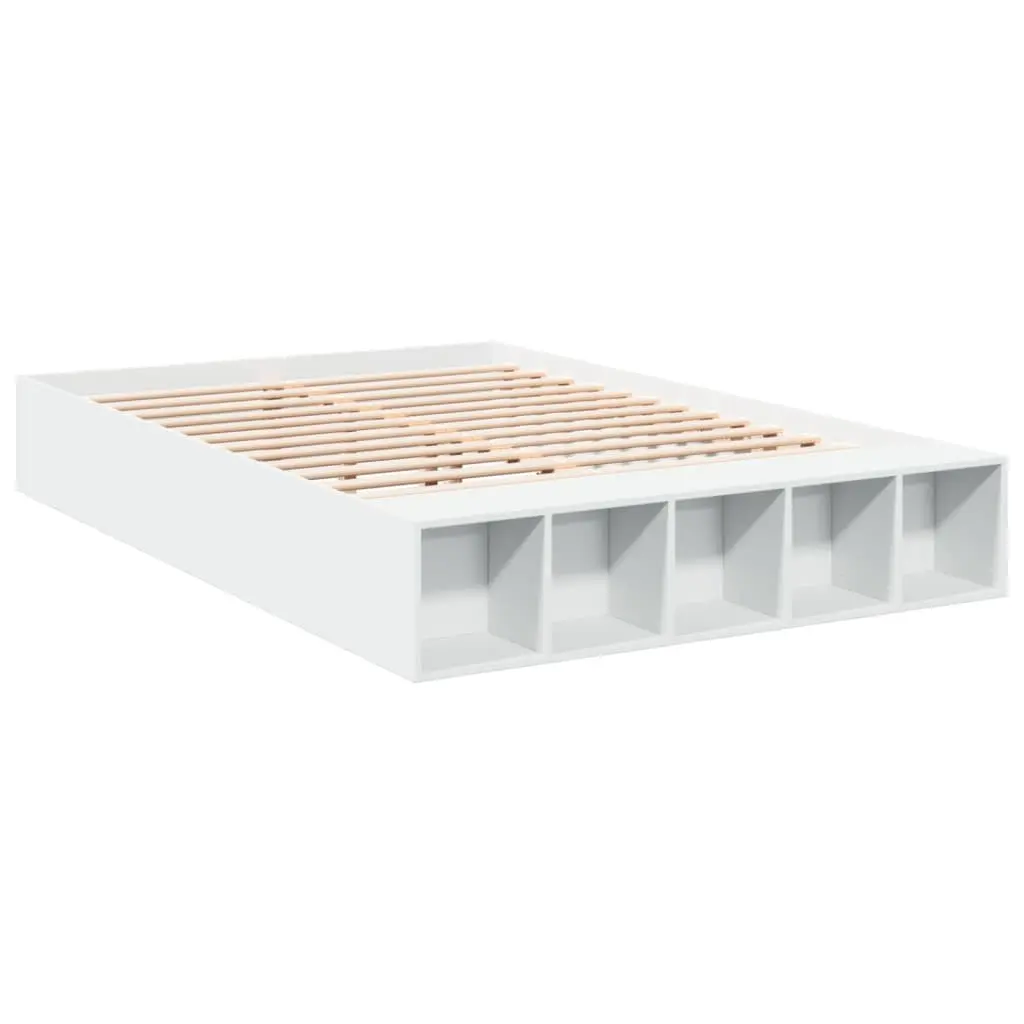 White Bed Frame 150x200cm with Storage