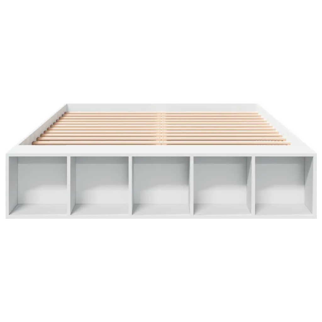 White Bed Frame 150x200cm with Storage