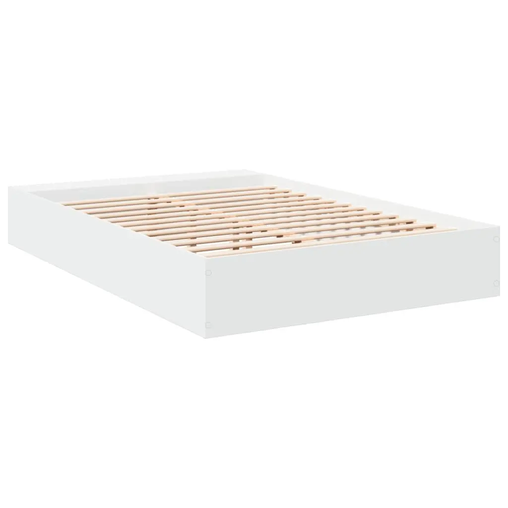 White Bed Frame 150x200cm with Storage