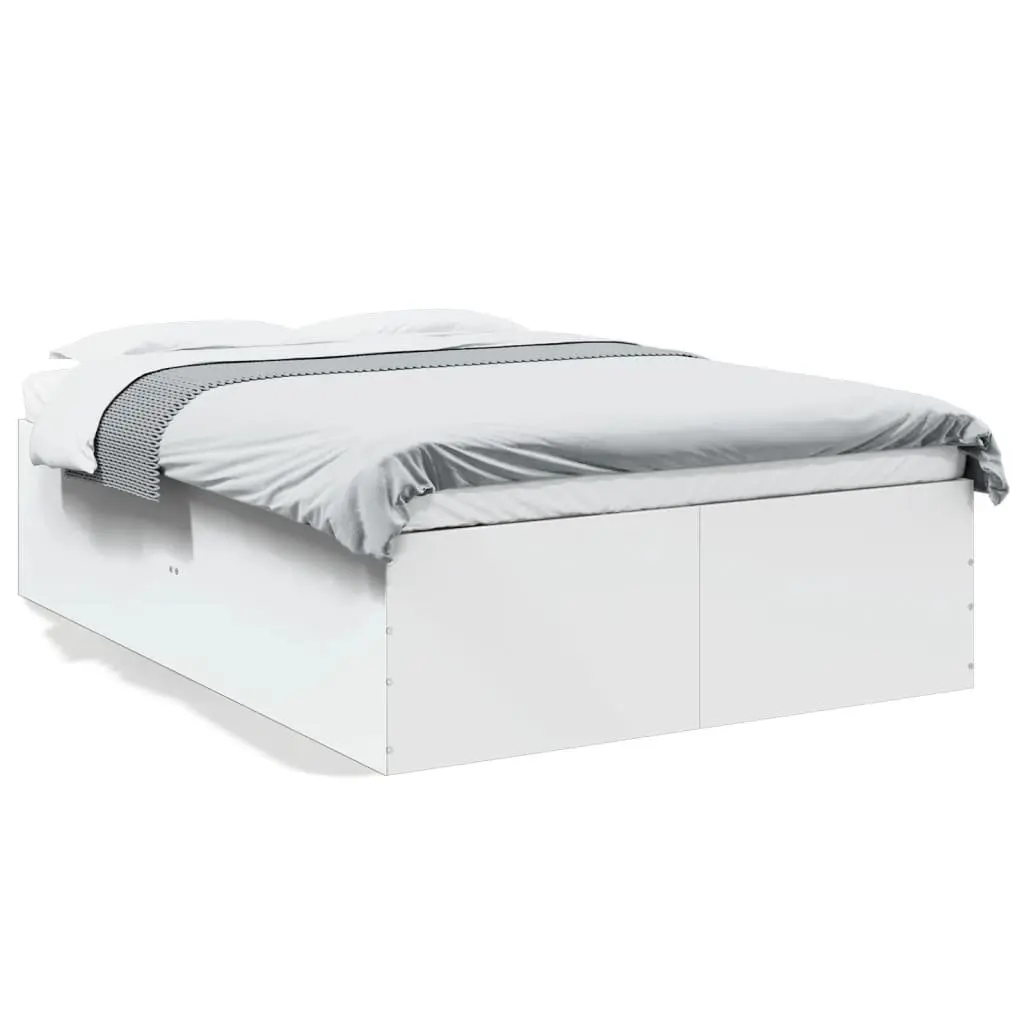 White Bed Frame 135x190 cm with Slats