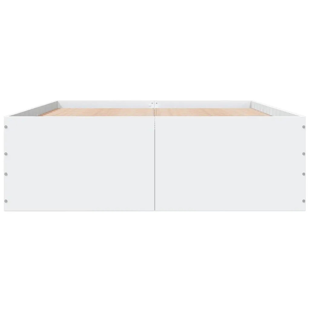 White Bed Frame 135x190 cm with Slats