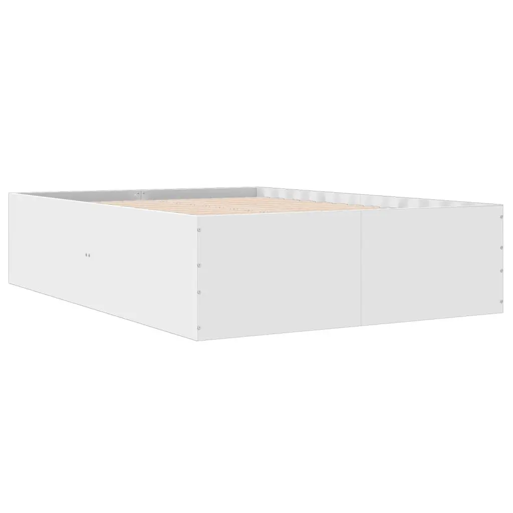 White Bed Frame 135x190 cm with Slats