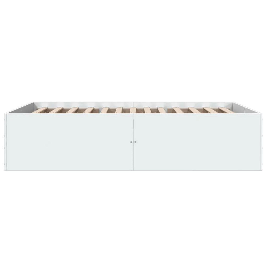 White Bed Frame 135x190 cm with Slats