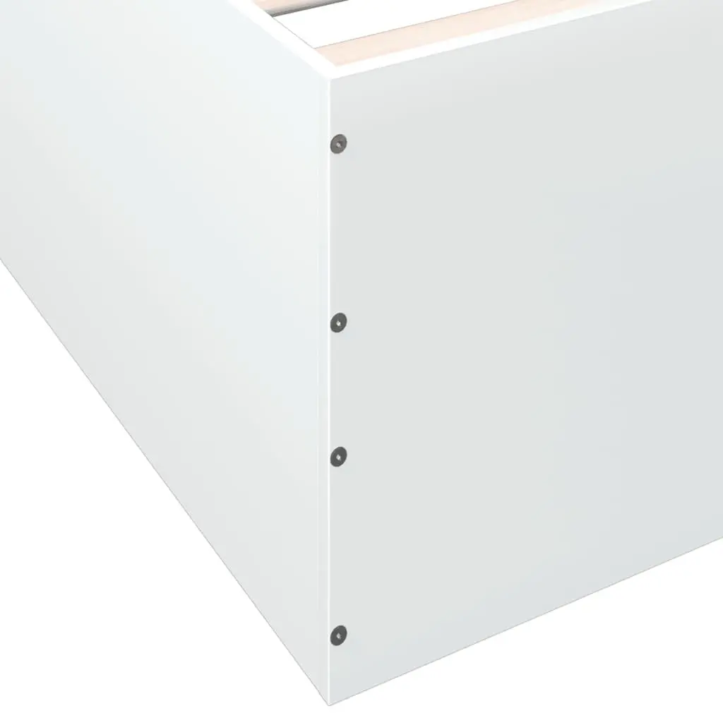 White Bed Frame 135x190 cm with Slats