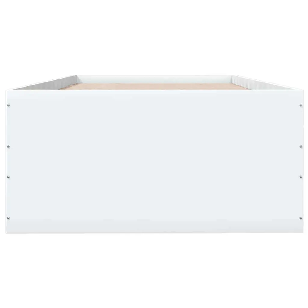 White 90x190 cm Bed Frame with Robust Slatted Base