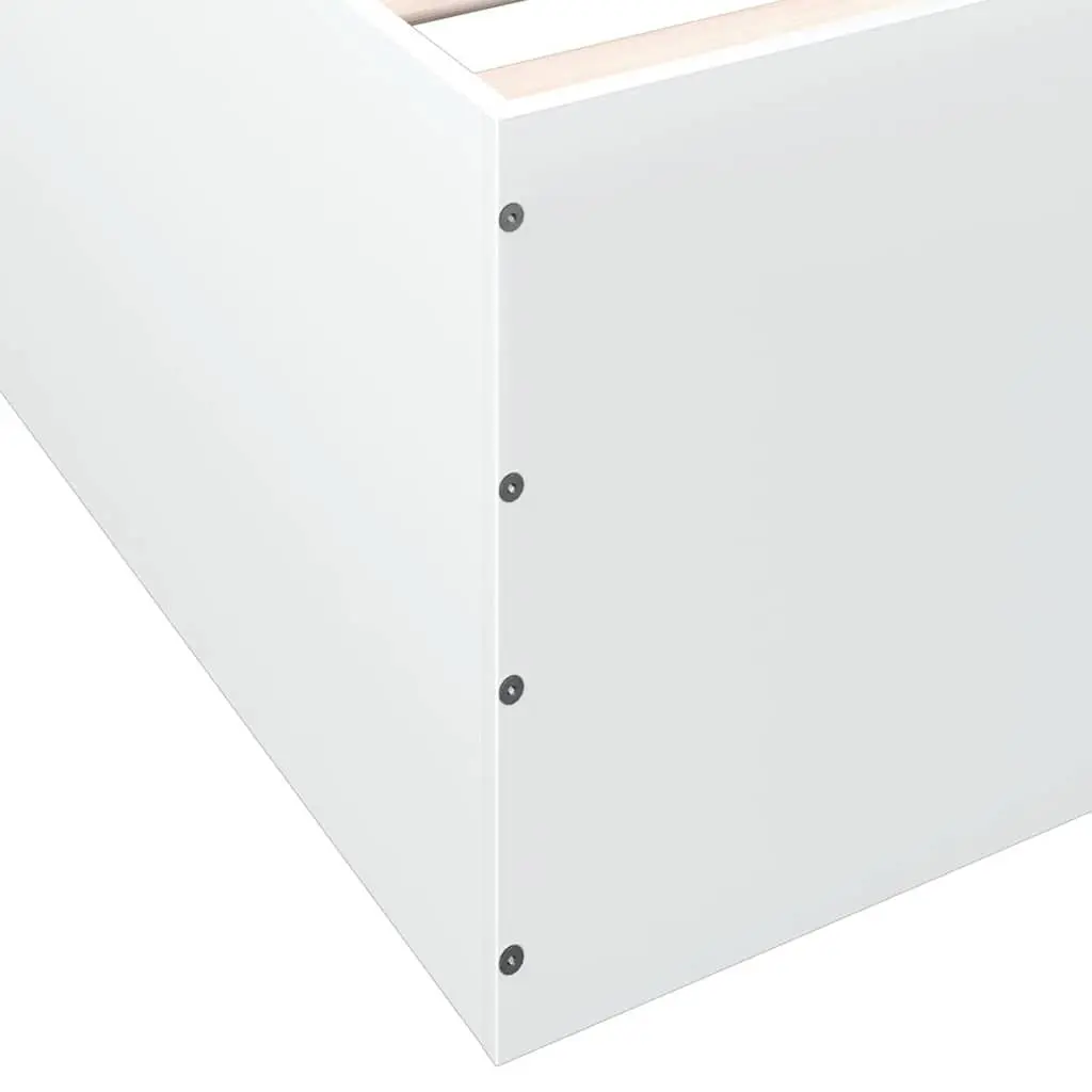 White 90x190 cm Bed Frame with Robust Slatted Base