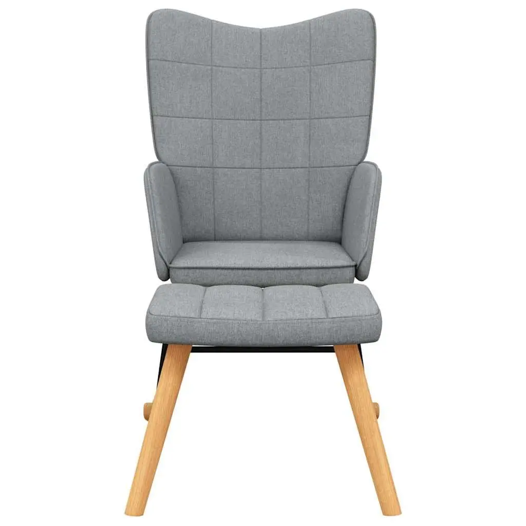 Grey Rocking Chair with Stool for Comfort