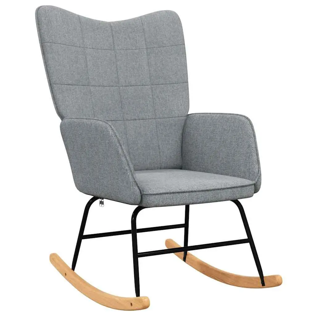 Grey Rocking Chair with Stool for Comfort