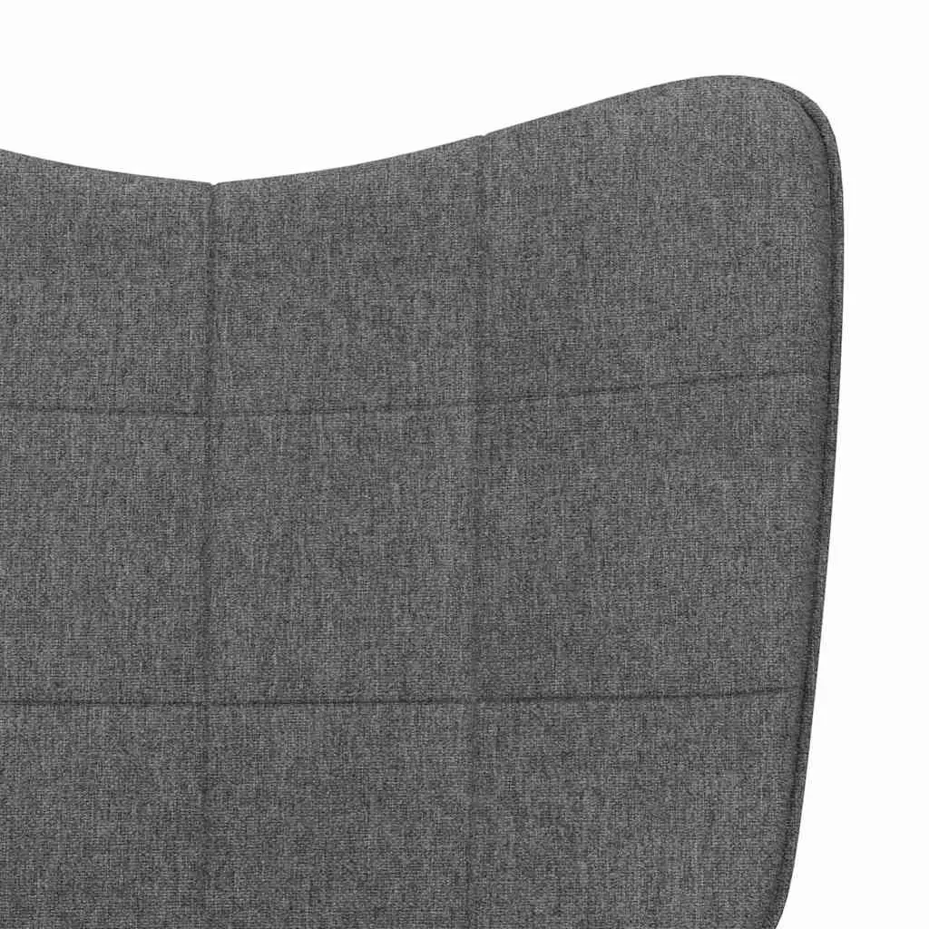 Rocking Chair with Footstool Relaxing Lounge Seat Dark Grey Fabric
