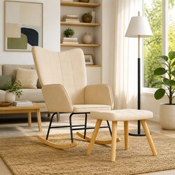 Quality Rocking Chair with Stool Set for Relaxation