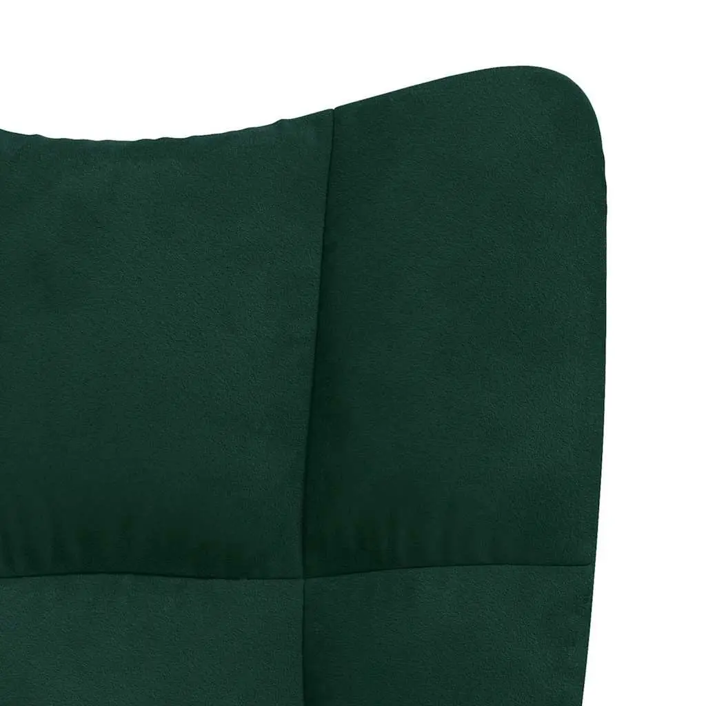 Green Velvet Chair and Stool for Home Use