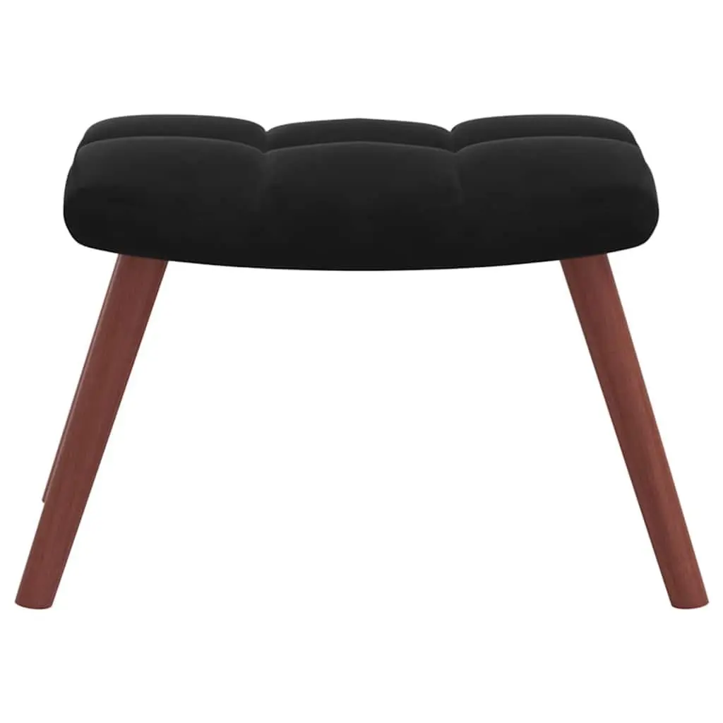 Armchair Footstool Relaxing Black Velvet Padded