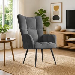 Practical Grey Velvet Armchair for Everyday Comfort