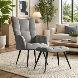 Reliable Armchair with Stool for Everyday Use