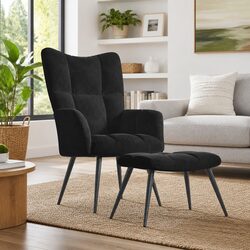 Affordable Relaxing Chair with Matching Stool Set