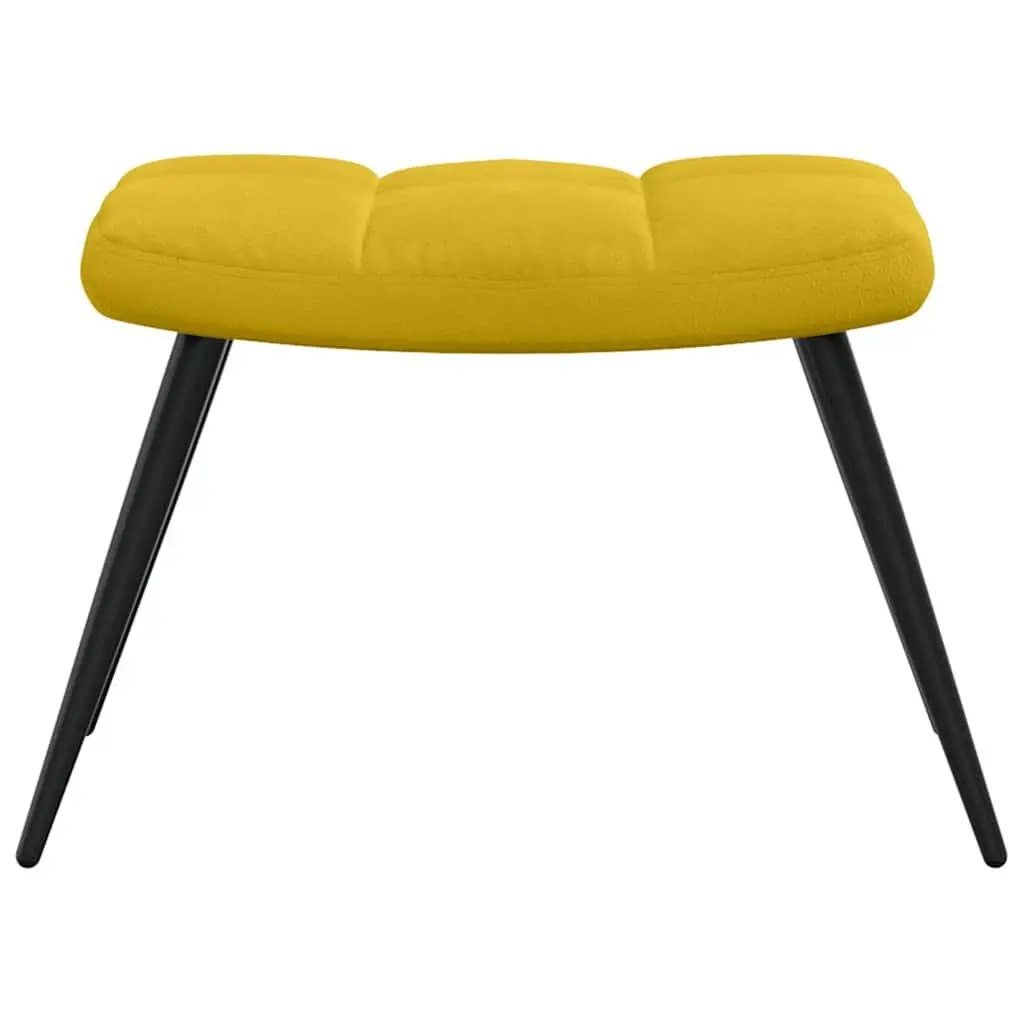 Velvet Armchair with Stool Relaxing Chair Mustard Yellow