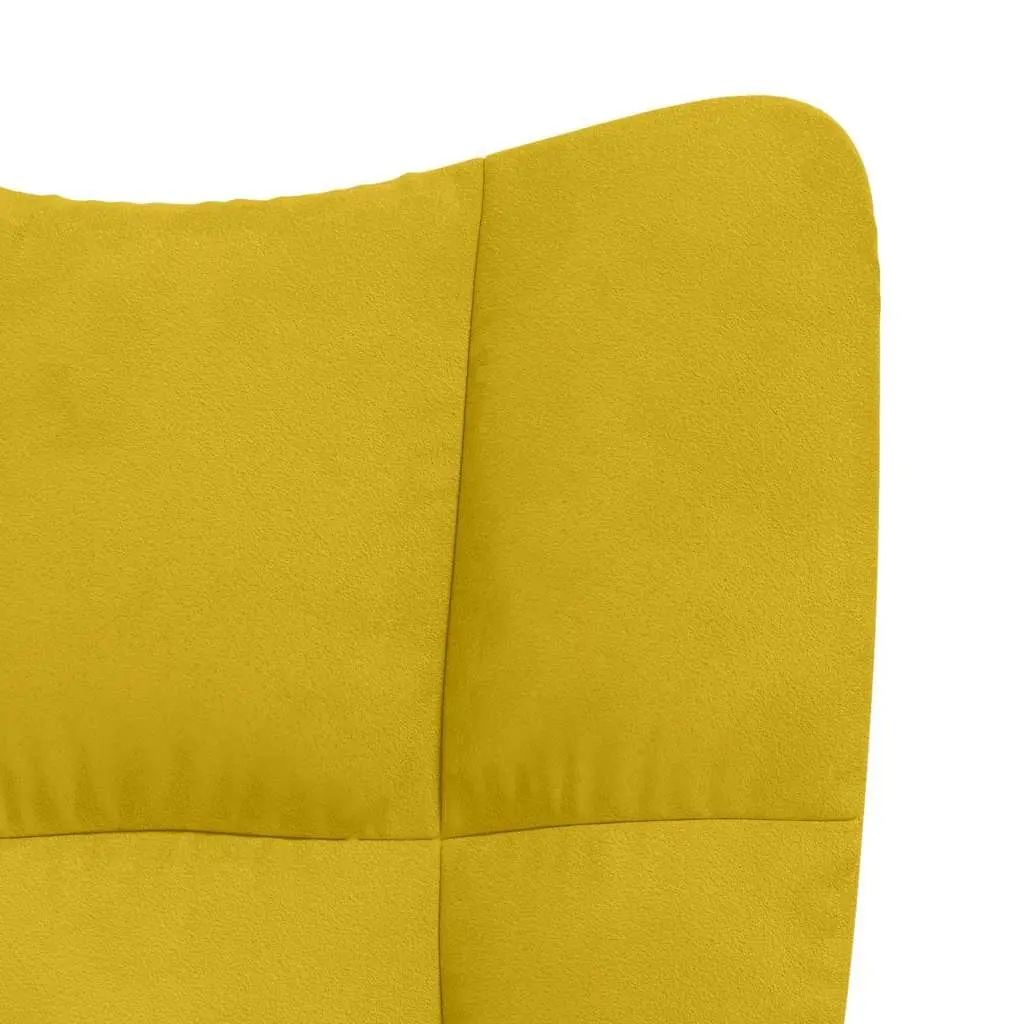 Velvet Armchair with Stool Relaxing Chair Mustard Yellow
