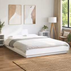 Comforting White Bed Frame 150x200 cm Built for Value