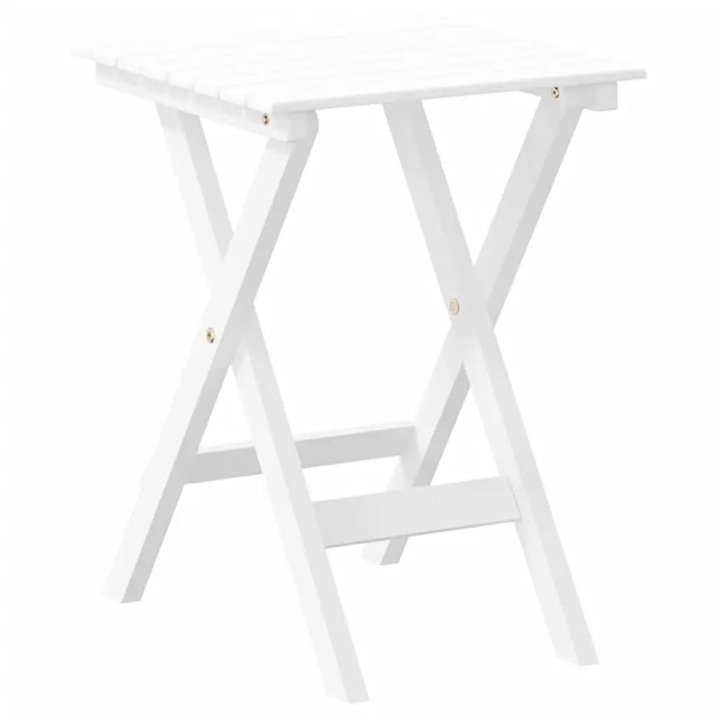 Rocking Chair with Foldable Side Table Indoor Outdoor Use White Poplar Wood