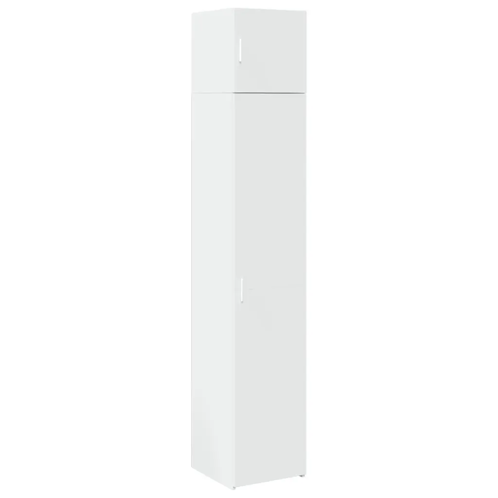 Slim Storage Cabinet White Engineered Wood 40x42.5x225cm Tall Bathroom Bedroom