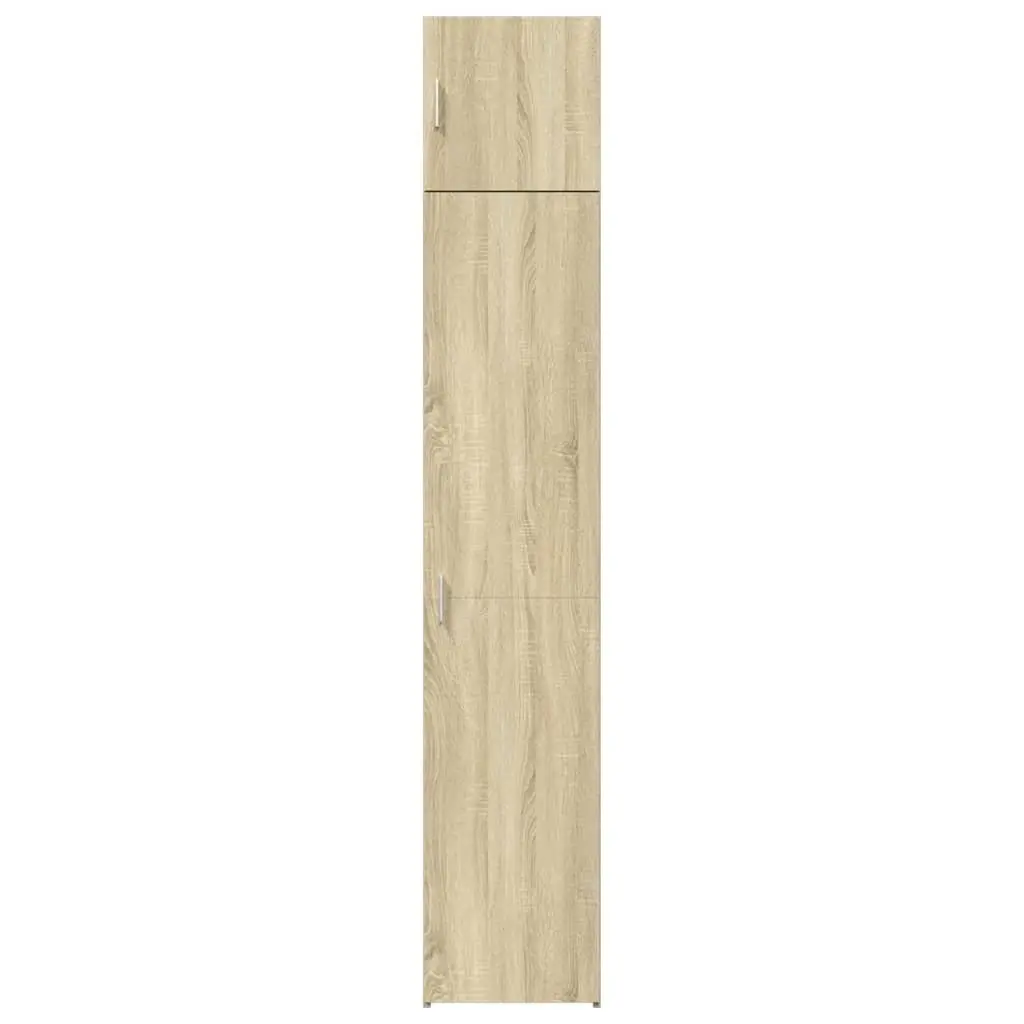 Slim Storage Cabinet Multipurpose Tall Sonoma Oak Engineered Wood