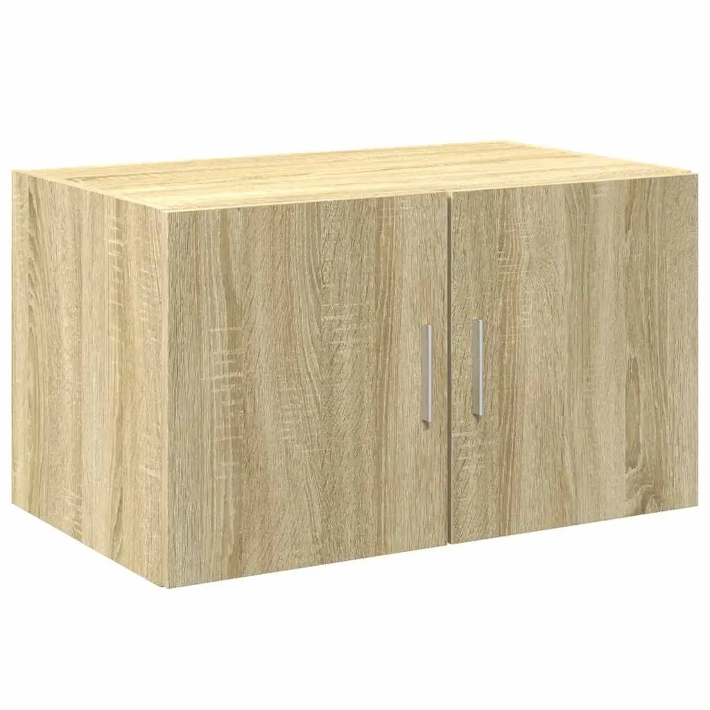 Storage Cabinet Tall Sonoma Oak Brown Engineered Wood Shelves