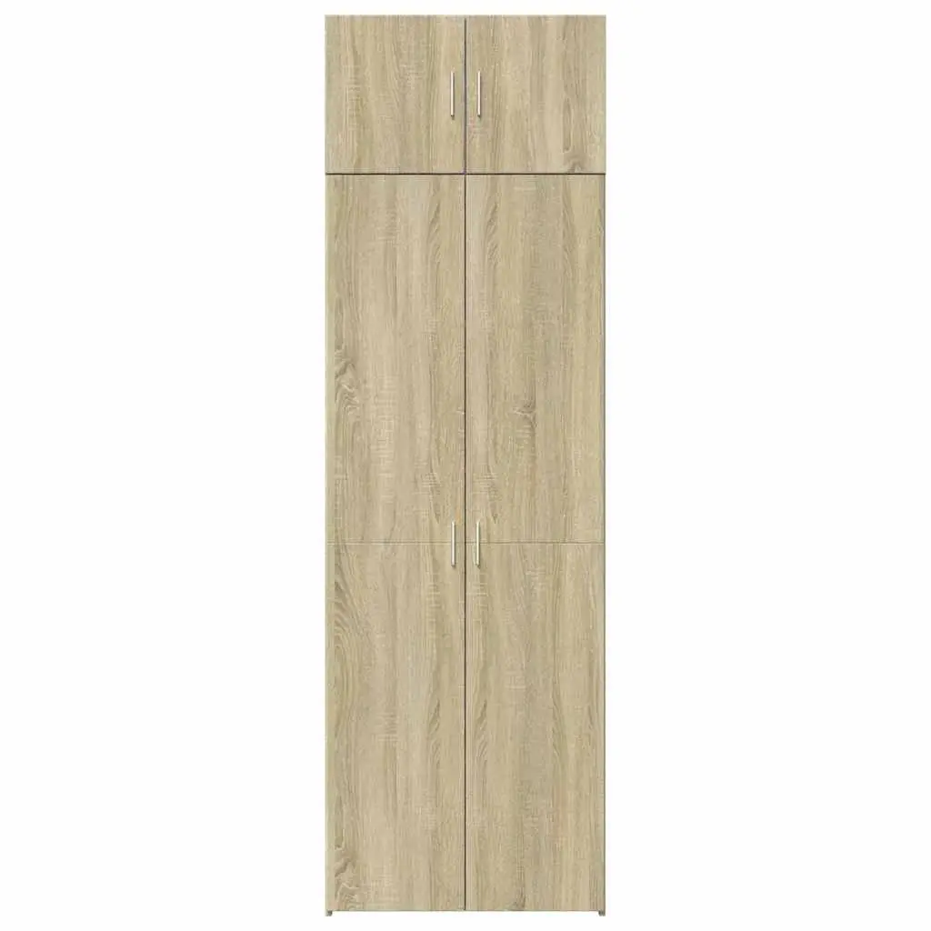 Storage Cabinet Tall Sonoma Oak Brown Engineered Wood Shelves