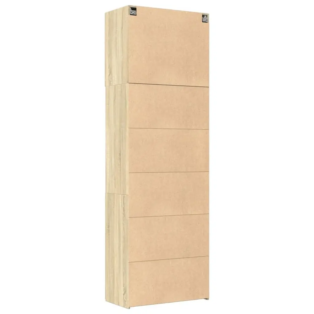 Highboard Storage Cabinet Engineered Wood Brown 80x42.5x249cm