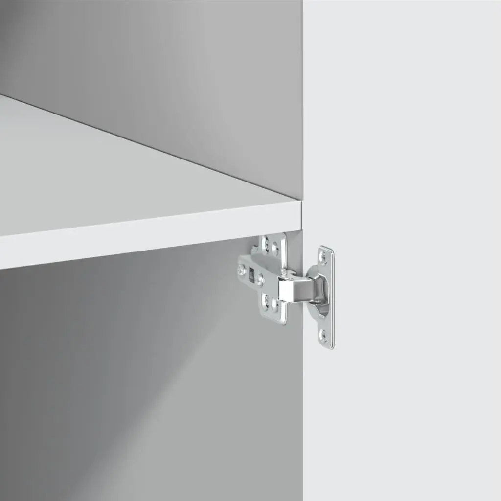 Highboard Storage Cabinet White Engineered Wood 80x42.5x249cm