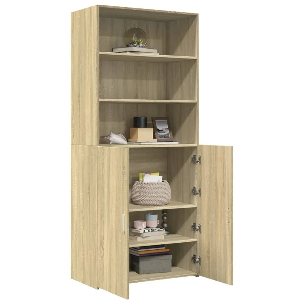 Highboard Storage Cabinet Engineered Wood 80x42.5x185cm Brown