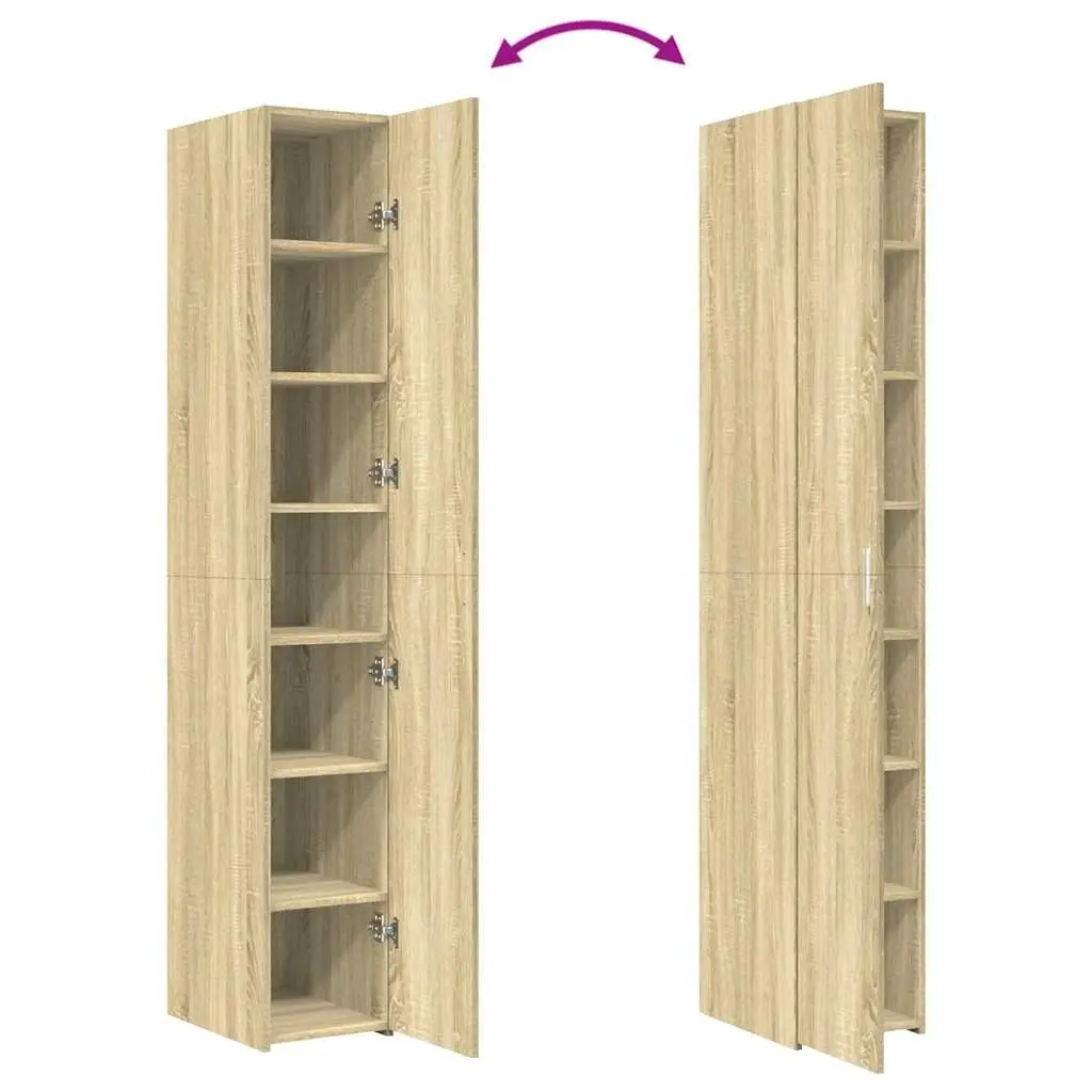 Highboard Storage Cabinet Engineered Wood Brown 30 x 42.5 x 185 cm