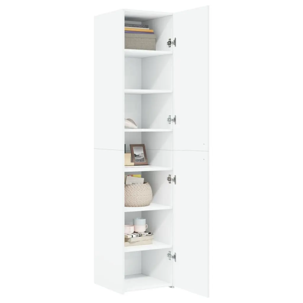 Highboard Storage Cabinet Engineered Wood Bedroom Living Room White 40 x 42.5 x 185 cm
