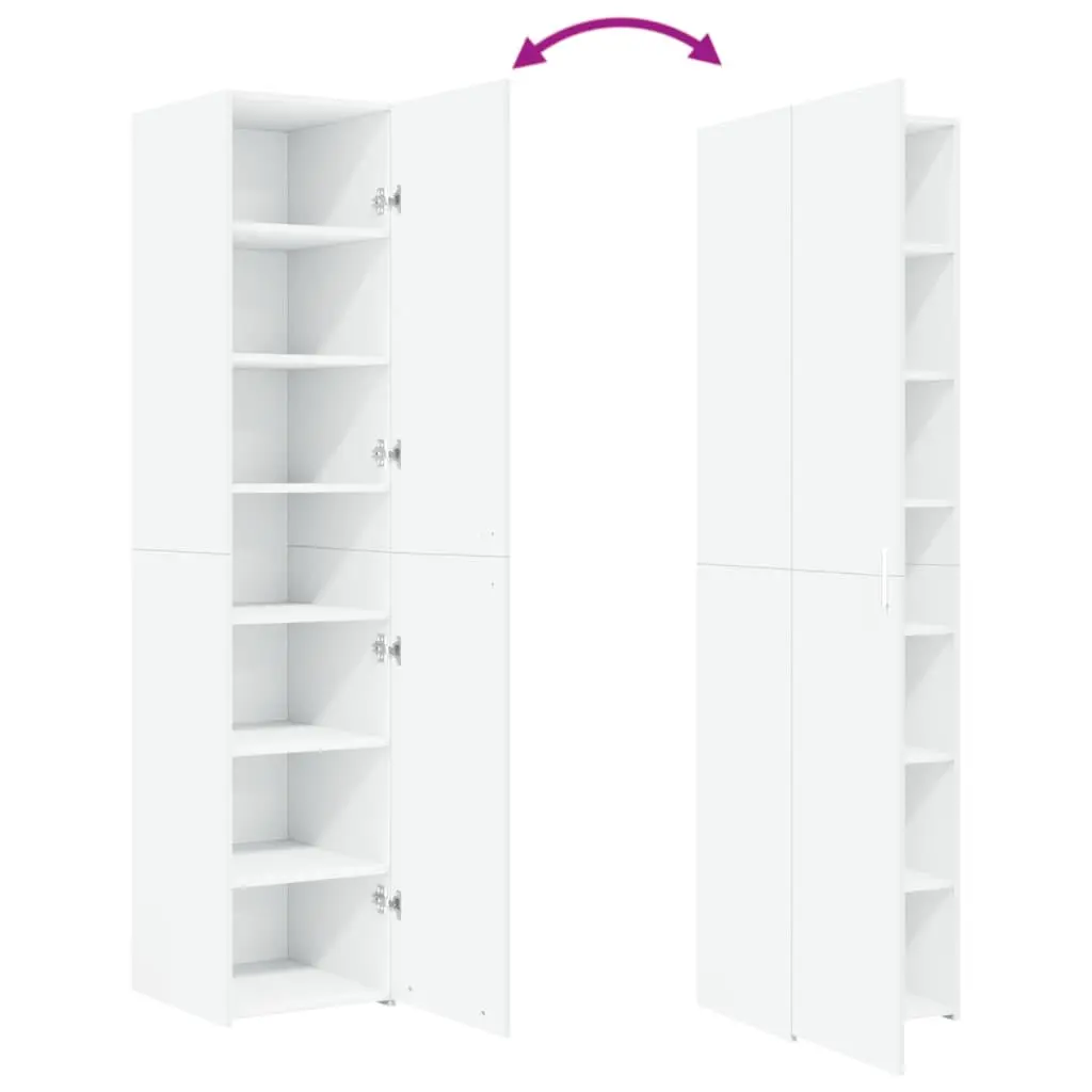 Highboard Storage Cabinet Engineered Wood Bedroom Living Room White 40 x 42.5 x 185 cm