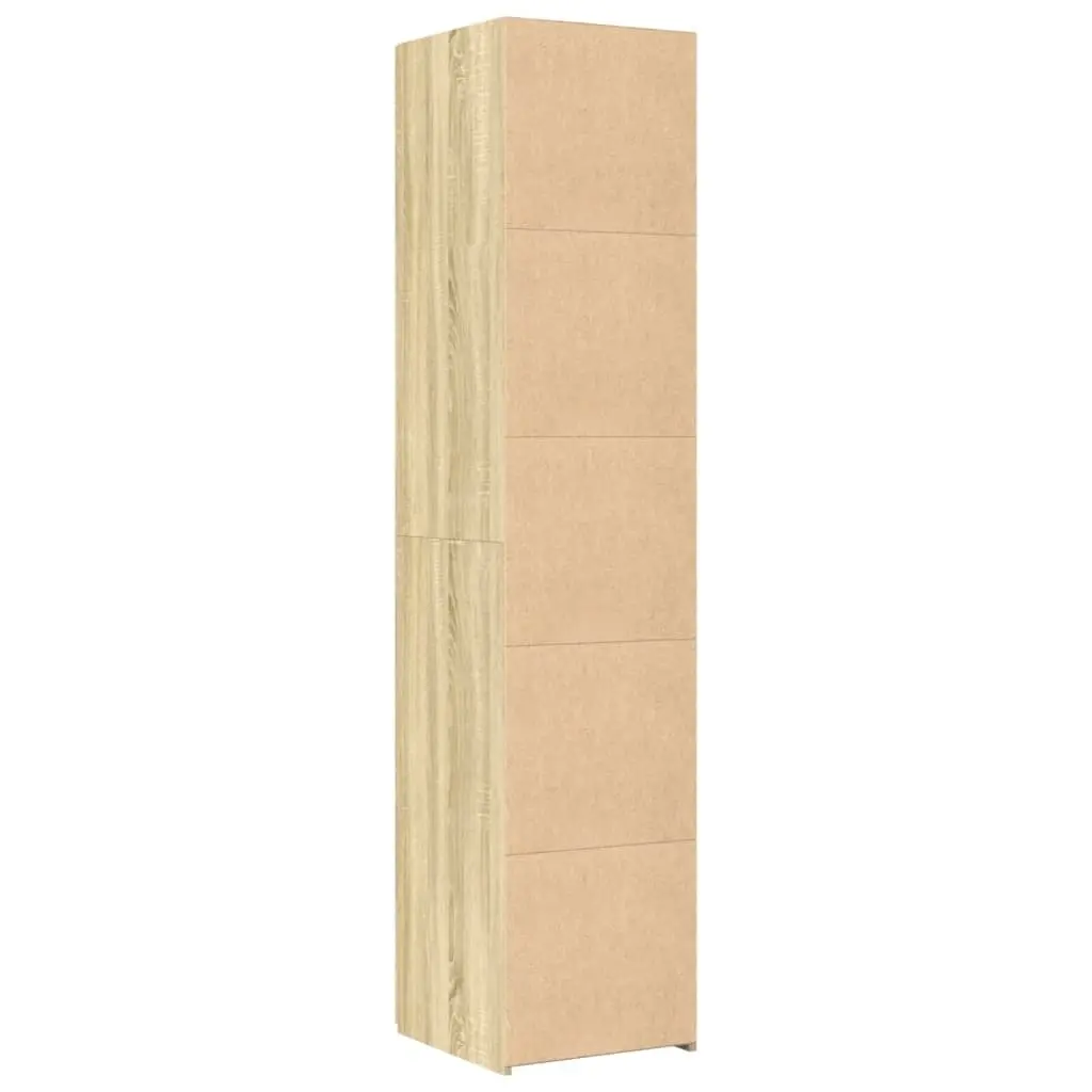 Highboard Storage Cabinet Brown Engineered Wood 40 x 42.5 x 185 cm for Bedroom Living Room